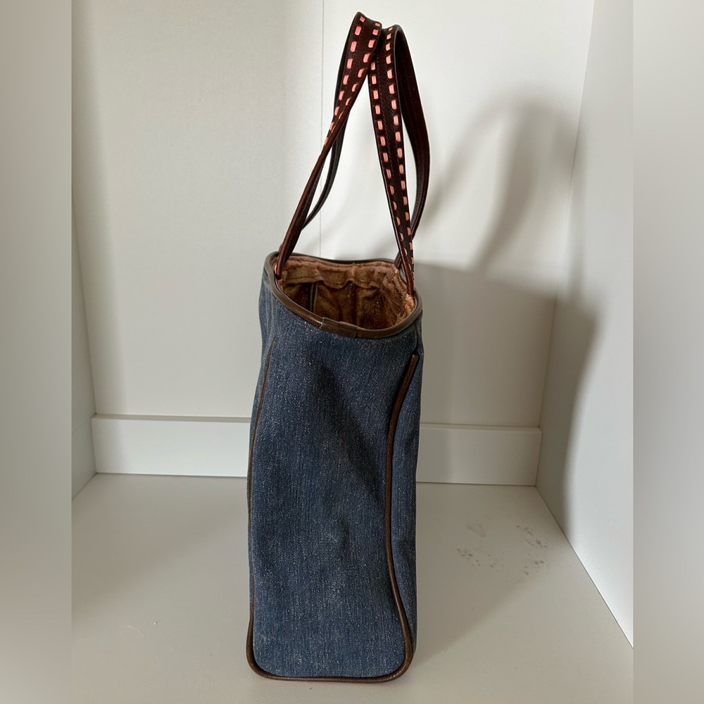Consuela Limited Edition Marfa Embroidered Denim Tote with Cactus and Wolf - Picture 4 of 9